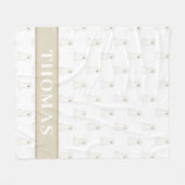 Persoonlijke Witte Gouden Doodle Hond Fleece Deken (Voorkant (Horizontaal))