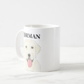 Persoonlijke witte labrador koffiemok (Voorkant links)