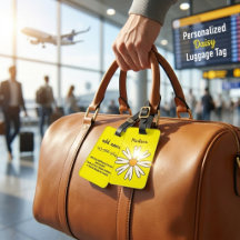 Persoonlijke Witte Madeliefjes Bagage Tag