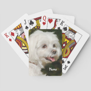 Persoonlijke witte Maltese puppy Dog Pokerkaarten