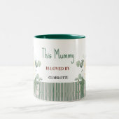 Persoonlijke witte roos bloemenmok, Elegante op ma Tweekleurige Koffiemok (Center)