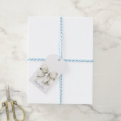 Persoonlijke witte strik bruidsdouche cadeaulabel (Met Touw)