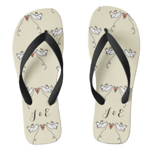 Persoonlijke Witte Teenslippers voor weduwschap