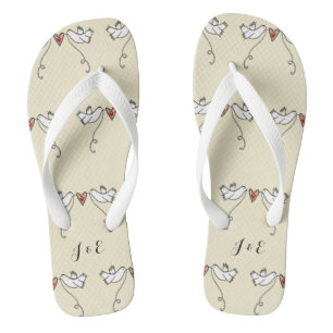 Persoonlijke Witte Teenslippers voor weduwschap