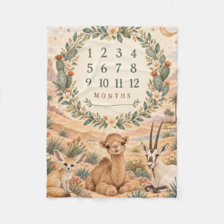 Persoonlijke Woestijn Dieren Baby Mijlpalen Dekent Fleece Deken