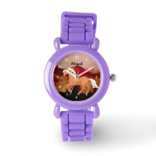Persoonlijke woestijn Wild Mustang Horse Horloge