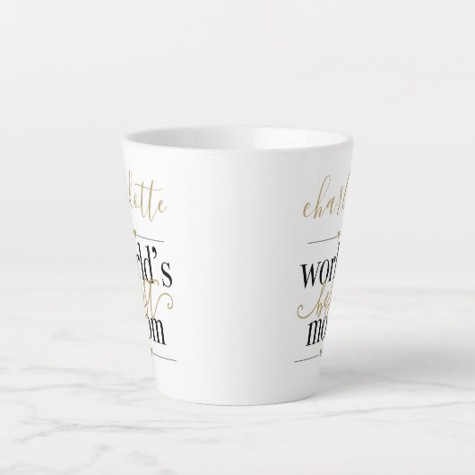 Persoonlijke Wolds Beste Moeder Zwart En Goud Latte Mok (Voorkant)
