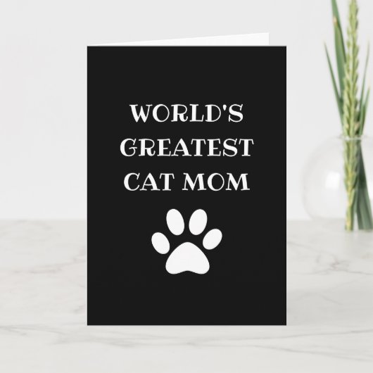 Persoonlijke "World's Greatest Cat Mom" aangepaste Kaart (Voorkant)