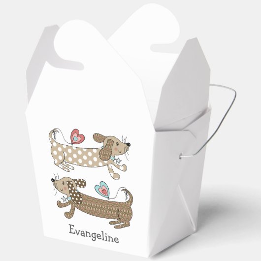 Persoonlijke worst Dog Dachshund Bedankdoosjes (Open)