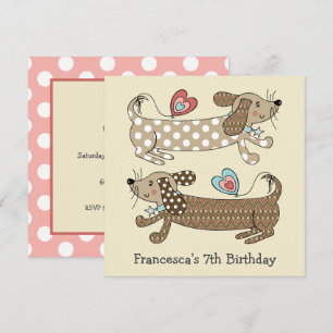 Persoonlijke worst Dog Dachshund Birthday Uitnodig