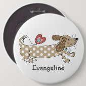 Persoonlijke worst Dog Dachshund Button Badge (Voorkant /achterkant)