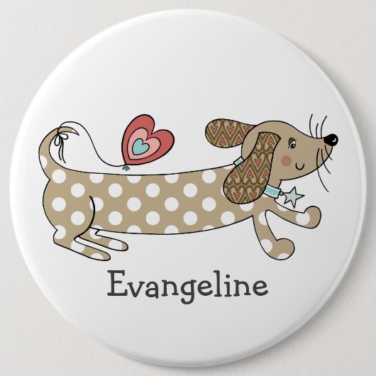 Persoonlijke worst Dog Dachshund Button Badge (Voorkant)