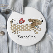 Persoonlijke worst Dog Dachshund Button Badge (In situ)