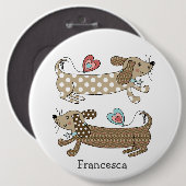 Persoonlijke worst Dog Dachshund Button Badge (Voorkant /achterkant)
