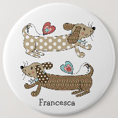 Persoonlijke worst Dog Dachshund Button Badge (Voorkant)
