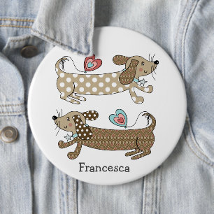 Persoonlijke worst Dog Dachshund Button Badge