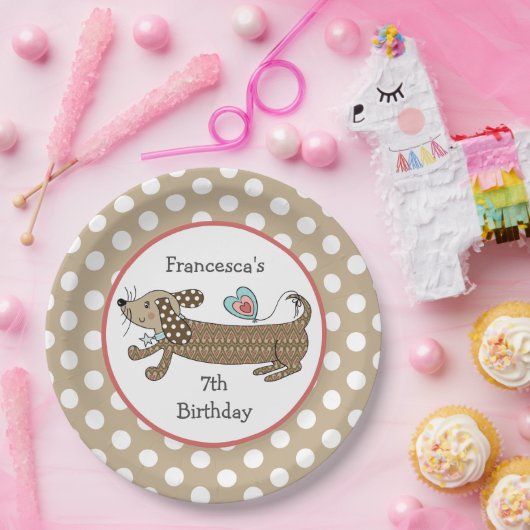 Persoonlijke worst Dog Dachshund Party Papieren Bordje (Feest)