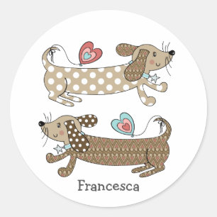 Persoonlijke worst Dog Dachshund Ronde Sticker