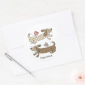 Persoonlijke worst Dog Dachshund Ronde Sticker (Envelop)