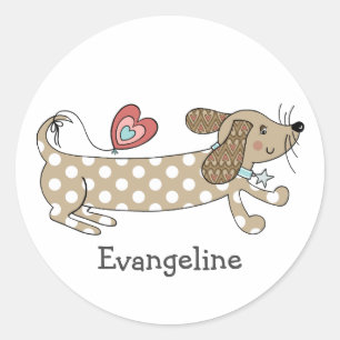 Persoonlijke worst Dog Dachshund Ronde Sticker