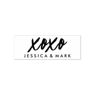 Persoonlijke xoxo in Modern Black Typografie Zelfinktende Stempel