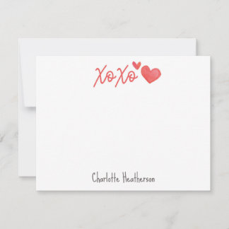 Persoonlijke xoxo Notitiekaart Notitiekaartje