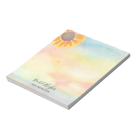Persoonlijke Yoga-instructeur Zonnebloem Notitieblok (Gedraaid)
