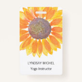 Persoonlijke Yoga Instructor Sunflower Badge (Voorkant)