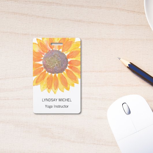 Persoonlijke Yoga Instructor Sunflower Badge