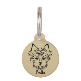 Persoonlijke Yorkshire Terrier Round Pet Tag Huisdierpenning