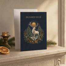 Persoonlijke Yule-hert-wintersolstitiekaart