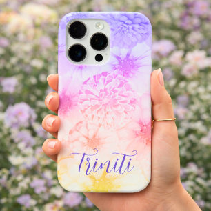 Persoonlijke Zachte Cotton Candy Bloemen iPhone 16 Pro Hoesje