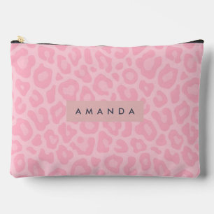 Persoonlijke zachte roze luipaardprint etui