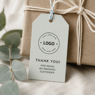 Persoonlijke Zakelijke Logo Sage Groene Cadeaubijs Cadeaulabel
