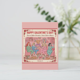 Persoonlijke Zalige Galentine's Day Ansichtkaart Briefkaart