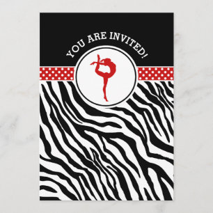 Persoonlijke Zebra drukgymnastiek in rood Kaart