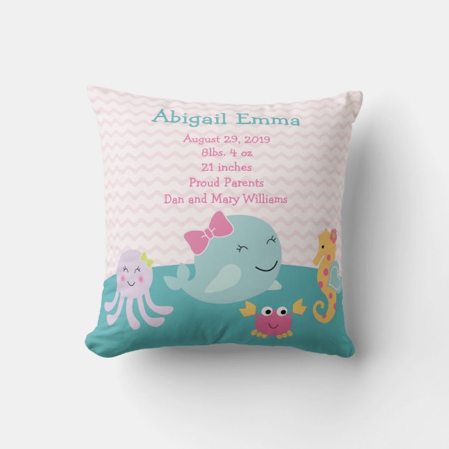Persoonlijke Zee Sweeties Baby Pillow Keepomwille Kussen (Voorkant)