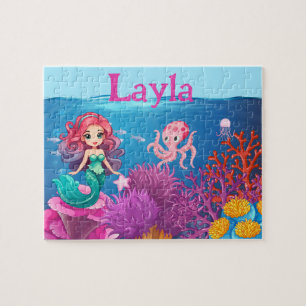 Persoonlijke Zeemeermin Kind Naam Puzzel
