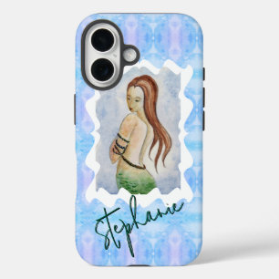Persoonlijke Zeemeermin Waterverf Originele Kunst iPhone 16 Hoesje