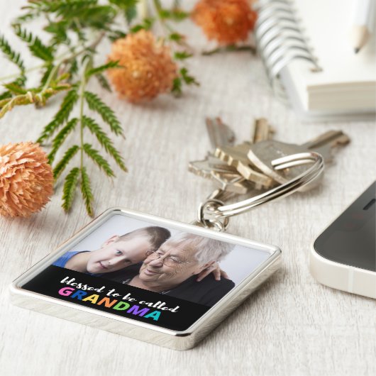 Persoonlijke zegeltjes om grootmaands Sleutelhange Sleutelhanger (Zijkant)