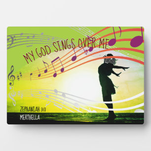Persoonlijke Zephaniah 3:17 MIJN GOD ZINGEN OVER M Fotoplaat