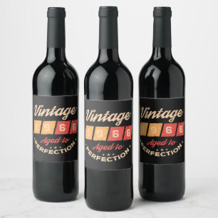 Persoonlijke zestig vintage 60ste verjaardagsfeest wijn etiket