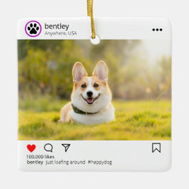 Persoonlijke zgn. social media post keramisch ornament