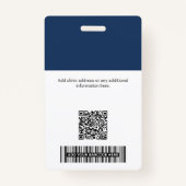 Persoonlijke Ziekenhuismedewerker Foto QR BarCode  Badge (Achterkant)