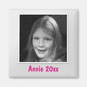 Persoonlijke zilveren groet aangepaste foto en tek magneet