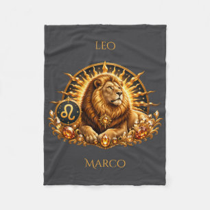 Persoonlijke Zodiac Teken Leeuw Fleece Deken