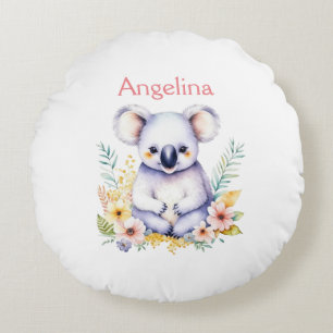 Persoonlijke zoete baby meisje koala beer rond kussen