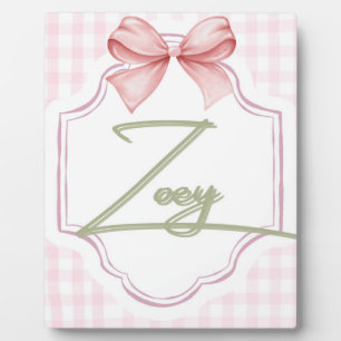 Persoonlijke Zoey Baby Meisje Slaapkamer Boog & Gi Fotoplaat