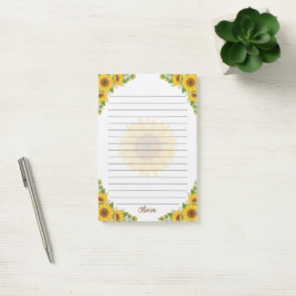Persoonlijke Zonnebloem Gelijnd Notitieboek Bloemm Post-it® Notes