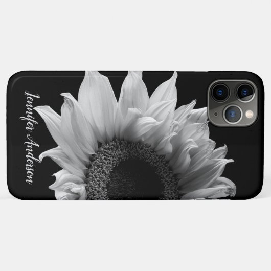 Persoonlijke zonnebloem - Zwarte & Witte foto Case-Mate iPhone Case (Achterkant (horizontaal))